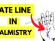 Fate line in palmistry