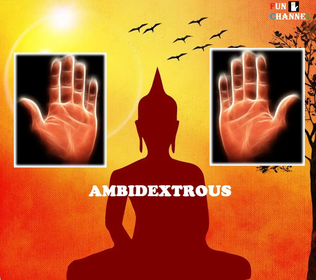 Ambidextrous-the person who uses both the hands
