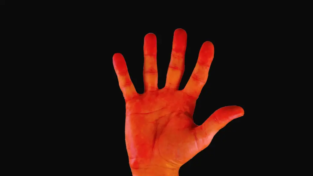 Color of the hand is red in color